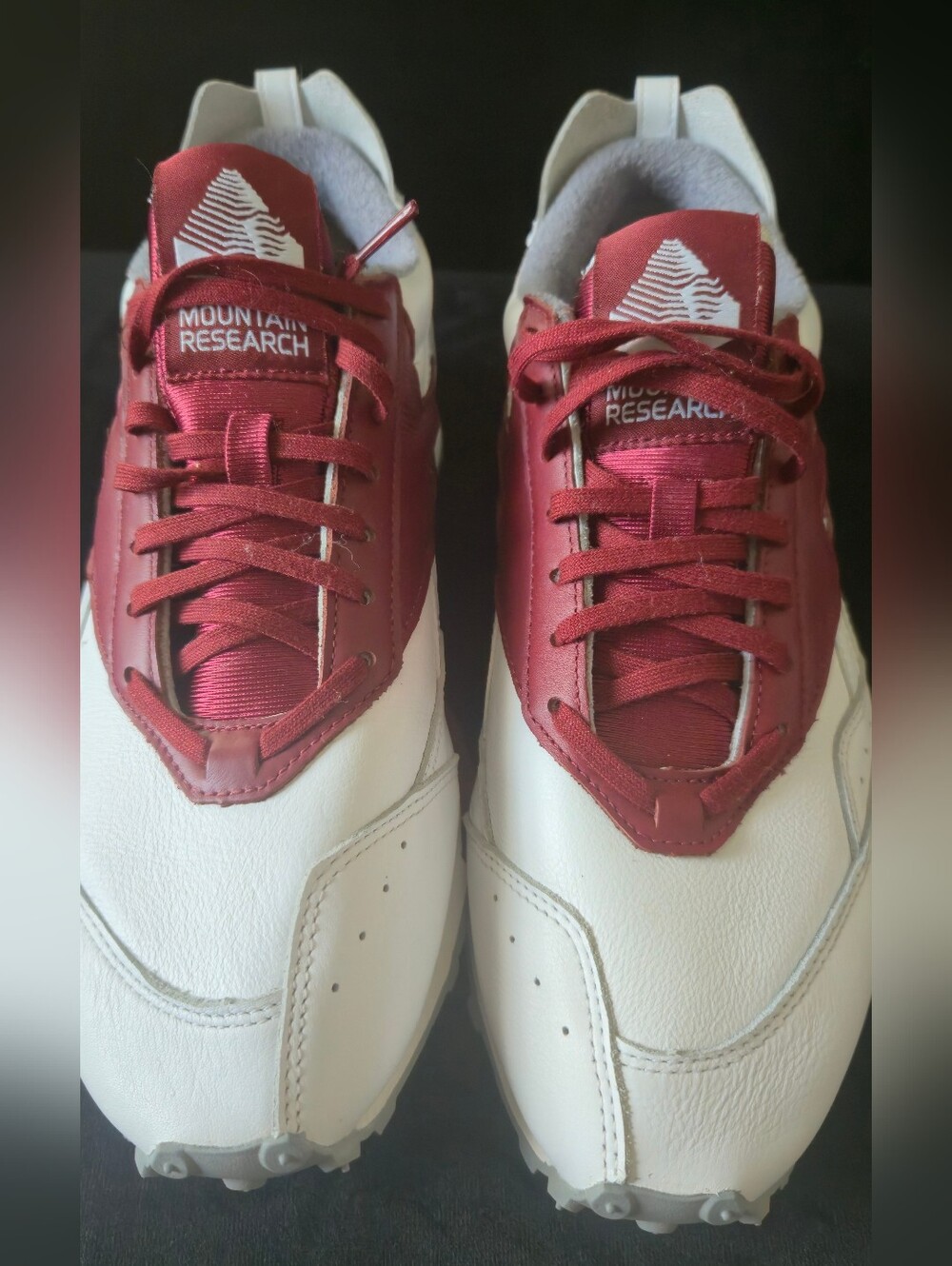 Reebok Men's Classic White and Burgundy Leather Sneakers - Picture 4 of 9